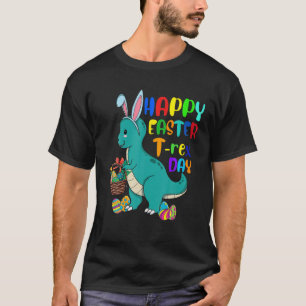 Camiseta Día De Pascua Para Rex Dino Rabbit Oars Con Huevos