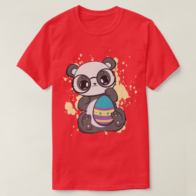 Camiseta Día de Pascua Pequeño Panda con anime de primavera (Diseño del anverso)