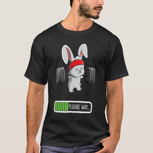 Camiseta Día de Pascua Rabbit Halterofilia Levantamiento mo (Anverso)