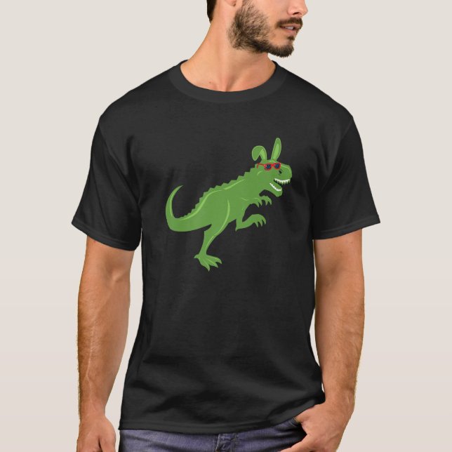Camiseta Día de Pascua Rex Easter Bunny Funny Dinosaur (Anverso)