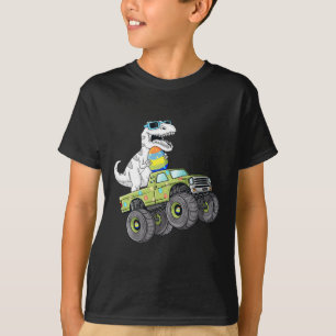 Camiseta Día de Pascua T Rex Dino montando un camión monstr