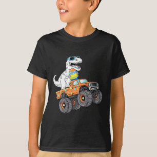 Camiseta Día de Pascua T Rex Dino montando un camión monstr