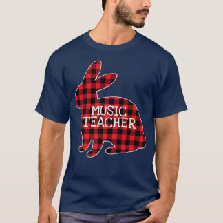 Camiseta Día de Pascua Vestido Rojo Vestido Conejo Música G