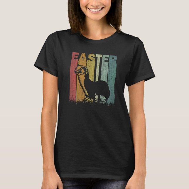 Camiseta Día de Pascua Weasel Retro Gráfica Gracioso Costu  (Anverso)
