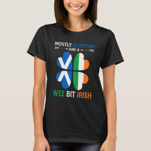 Camiseta Día de Patrick de Escocia Un Poco Irlandés Escocés