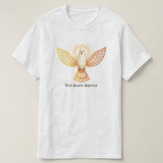 Camiseta Día de Pentecostés Alas de Fuego Pájaro Oro Llama