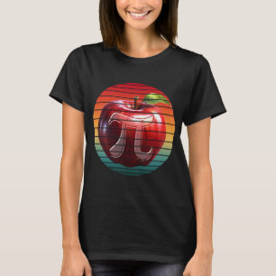 Camiseta Día de Pi Vintage Moderno Apple Fruta
