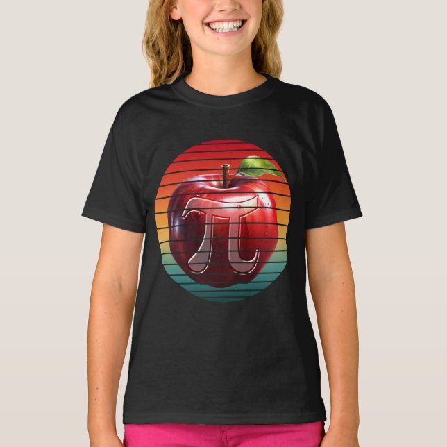 Camiseta Día de Pi Vintage Moderno Apple Fruta (Anverso)