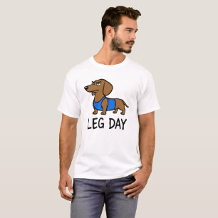 Camiseta Día de Piernas Dachshund Divertido Gimnasio Perro