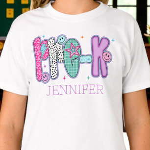 Camiseta Día de Preescolar Coqueta Femenina Personalizada