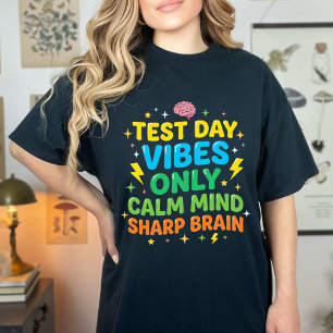 Camiseta Día de Prueba del Estudiante Mente Tranquila Cereb