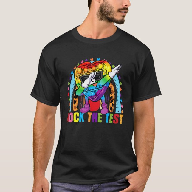 Camiseta Día de prueba del juguete del fidget del arcoiris  (Anverso)