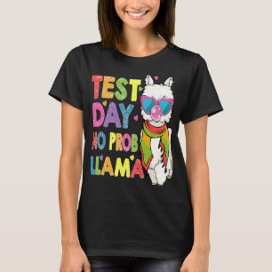 Camiseta Día de prueba No Prob Llama Cute Llama Prueba de M