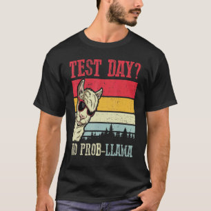 Camiseta Día de prueba No Prob Llama Examen de Maestros Tea