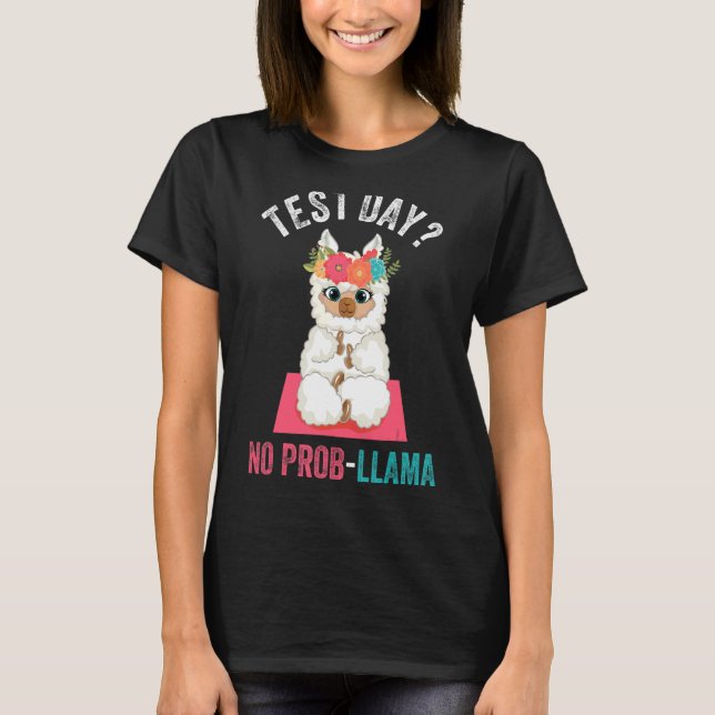 Camiseta Día de prueba No Prob Llama Examen de Maestros Tea (Anverso)