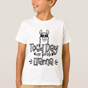 Camiseta Día de prueba No Prob-llama Llama Teacher Prueba D