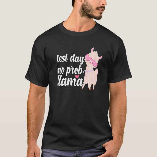 Camiseta Día de prueba No Prob Llama Mujeres Maestras Testi (Anverso)