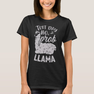 Camiseta Día de prueba No Prob Llama Vintage Teacher Exam T