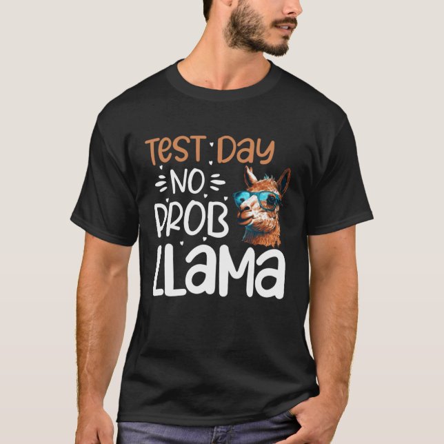 Camiseta Día de prueba No Probllama Llama Test Day Profesor (Anverso)