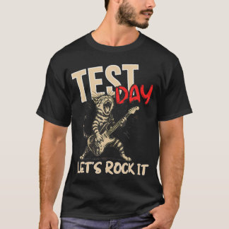 Camiseta Día de prueba Vamos a rockear Día de prueba Gato r