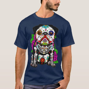 Camiseta Día de Pug dia de los muertos Azúcar de perro