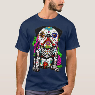 Camiseta Día de Pug dia de los muertos Azúcar de perro