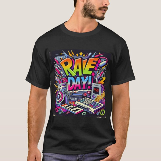 Camiseta Día de Rave! - Retro (Anverso)