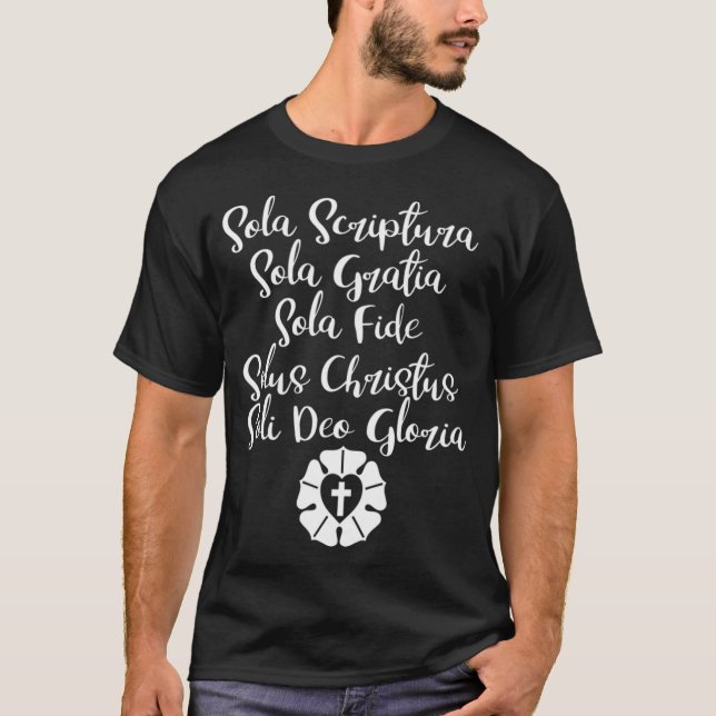 Camiseta Día de Reforma de Cinco Solas con Rosa Lutero  (Anverso)