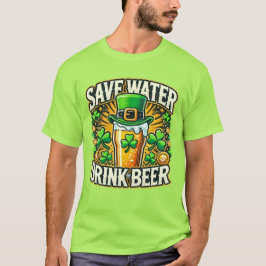 Camiseta Día de Salvar Cerveza Bebida de Agua