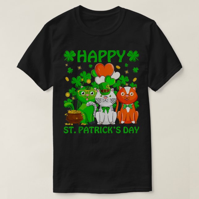 Camiseta Día de San Catraco Gatos Irlanda Gorra de la bande (Diseño del anverso)