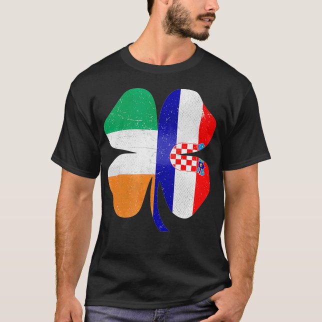 Camiseta Día de San Juan de Irlanda de Croacia Shamrock irl (Anverso)