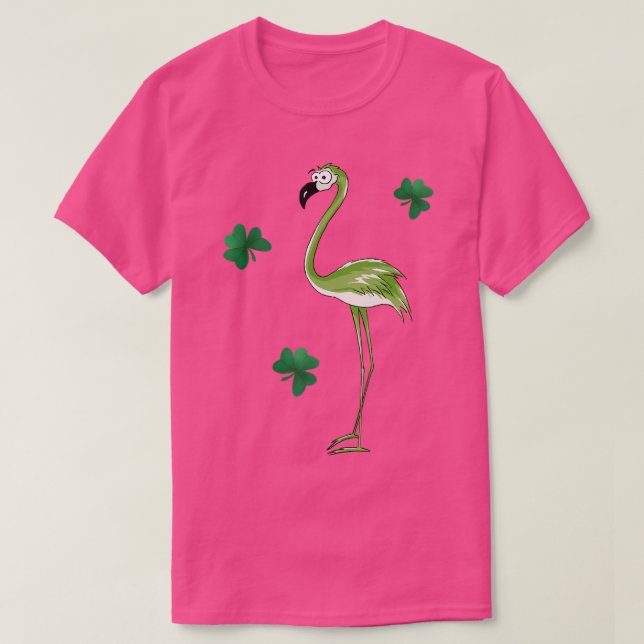 Camiseta Día de San Martín Verde Irlandés Flamingo Lucky Sh (Diseño del anverso)