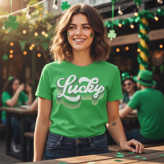 Camiseta Día de San Patricio (Lucky Retro St Patrick's Day T-Shirt)