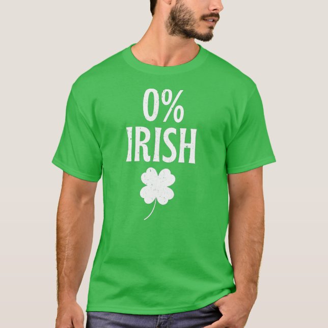 Camiseta Día de San Patricio 0% Irlandés (Anverso)