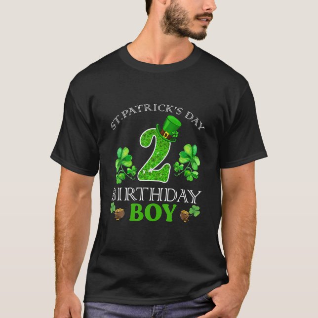 Camiseta Día de San Patricio 2 años niño de cumpleaños feli (Anverso)