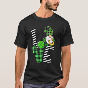 Camiseta Día de San Patricio Amor Gnomos Trébol de Cuatro H