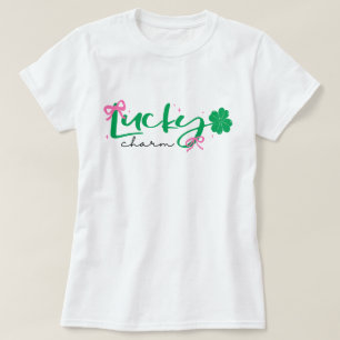 Camiseta Día de San Patricio Amuleto Afortunado Verde Rosa