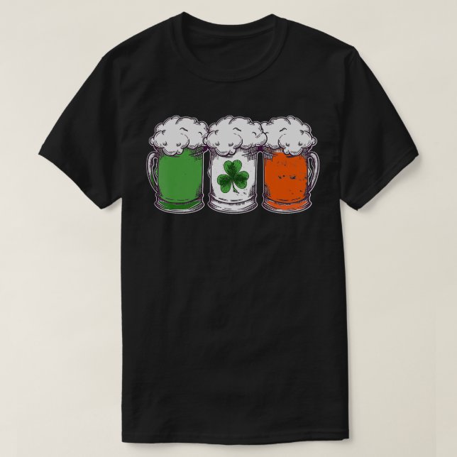 Camiseta Día de San Patricio Bandera Irlandesa Shamrock Fie (Diseño del anverso)