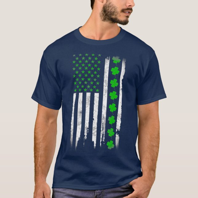 Camiseta Día de San Patricio Bandera Verde IRLANDESA Estado (Anverso)