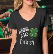 Día de San Patricio Bésame Soy Irlandés Trébol Neg