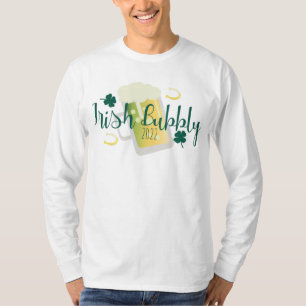 Camiseta Día de San Patricio Burbujeante Verde Blanco
