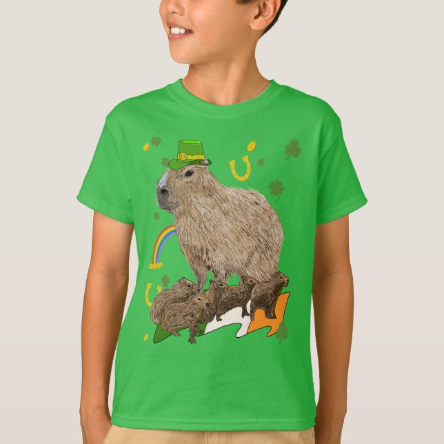 Camiseta Día de San Patricio Capybara Irlandés (Anverso)