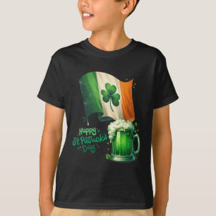 Camiseta Día de San Patricio Cerveza Irlandesa Bandera de I