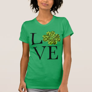Camiseta Día de San Patricio Cheetah leopardo trébol verde