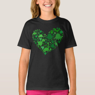 Camiseta Día de San Patricio con el corazón de los dinosaur