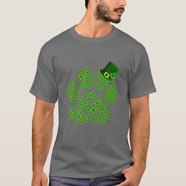 Camiseta Día de San Patricio con precioso patrón de garra d (Anverso)
