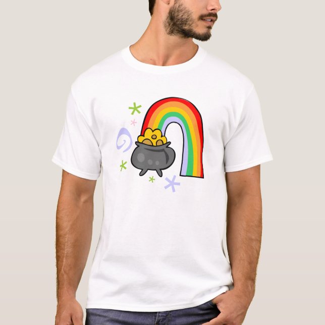 Camiseta Día de San Patricio con Shamrock y Oro (Anverso)