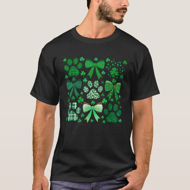 Camiseta Día de San Patricio Coquette Bow Perro Lover Chica (Anverso)