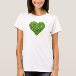 Camiseta Día de San Patricio, corazón irlandés brillante y 