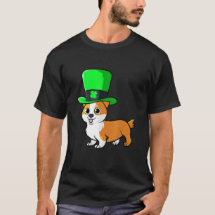 Camiseta Día de San Patricio Corgi Leprechaun Perro Irlandé
